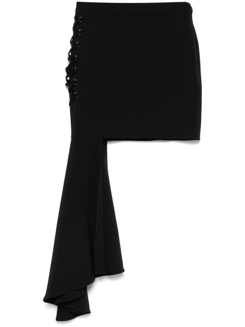 Crepe asymmetric mini skirt - Black