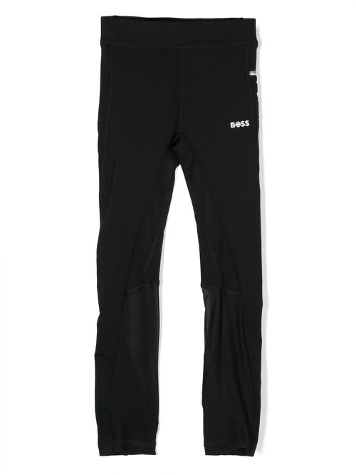 Logo-print stretch leggings - Black