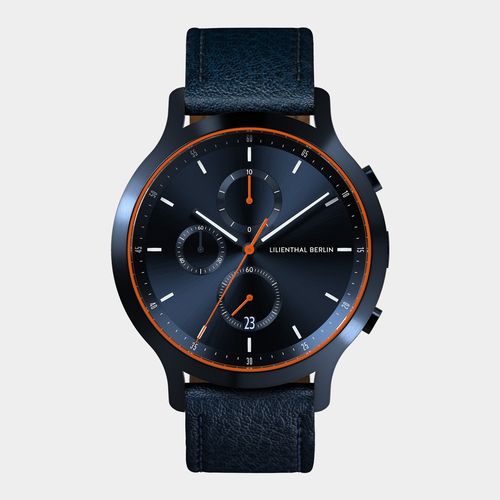Chronograph - Watch - Blue Orange - Leather