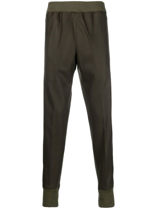 Elasticated wool track pants - Green