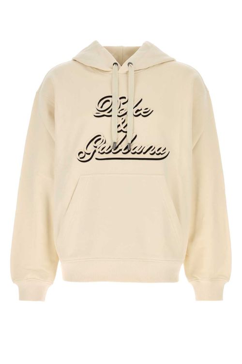 Logo-Embroidered Cotton Sweatshirt — Beige