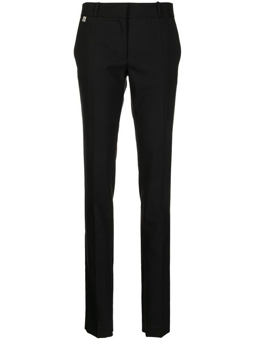 Slim-fit reveal-leg trousers - Black