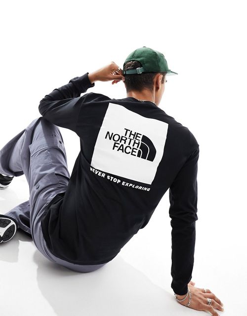 Long sleeve NSE back print t-shirt in black