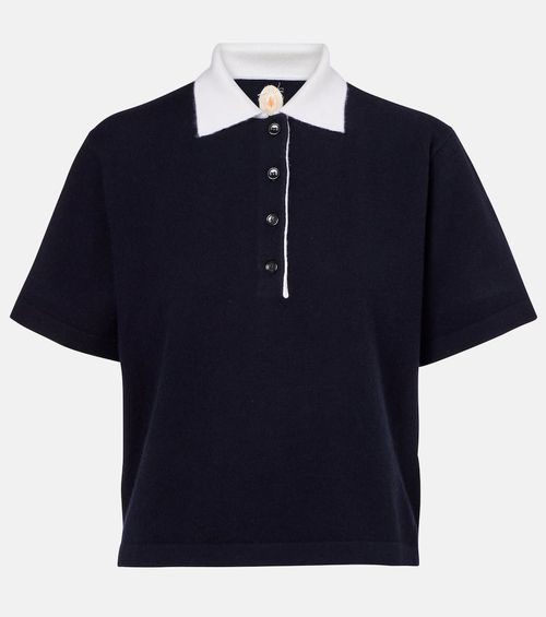 Cropped cashmere polo shirt