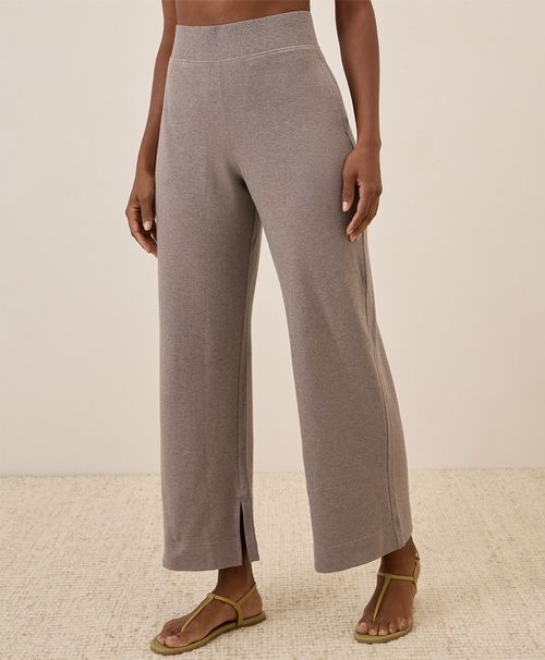 Women's Deep Taupe Heather Airplane Wide Leg Pant