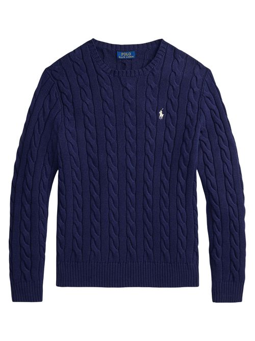 Cable Knit Sweater With Logo