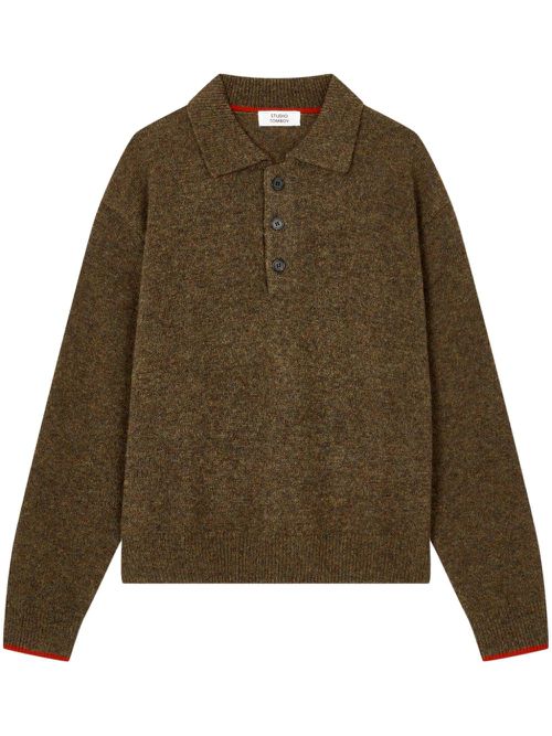 Polo-collar sweater - Brown