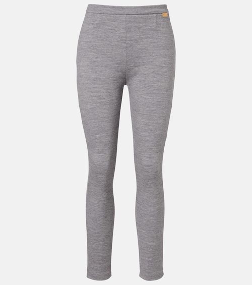 Wool and cotton-blend leggings