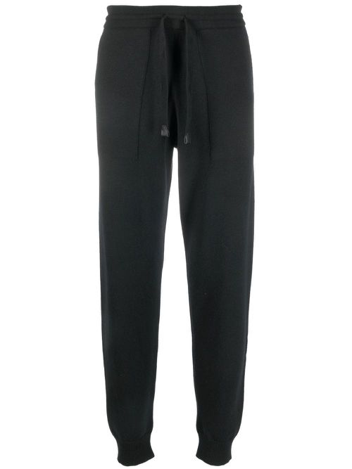 Drawstring cashmere tracksuit bottoms - Black