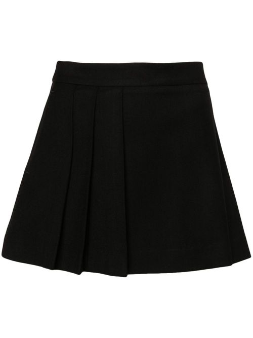 Asymmetric pleated miniskirt - Black