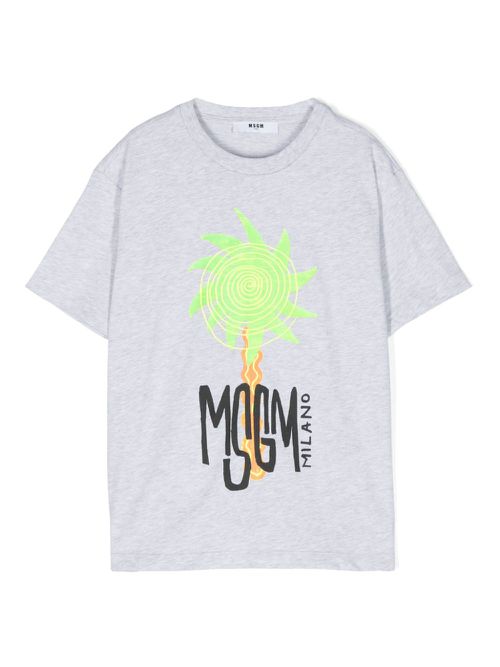Graphic-print cotton T-shirt - Grey