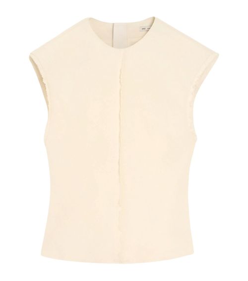 Off White Round Neck Top