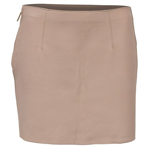 Mini Pencil Skirt in Nude Leather