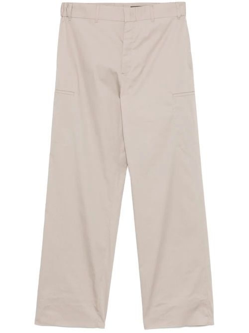 Straight-Cut Cargo Cotton Trousers