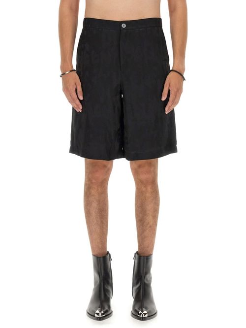 Black Textured Shorts
