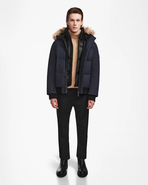 DALLAS MEN'S QUILTED DOWN BOMBER WITH REMOVABLE FAUX FUR