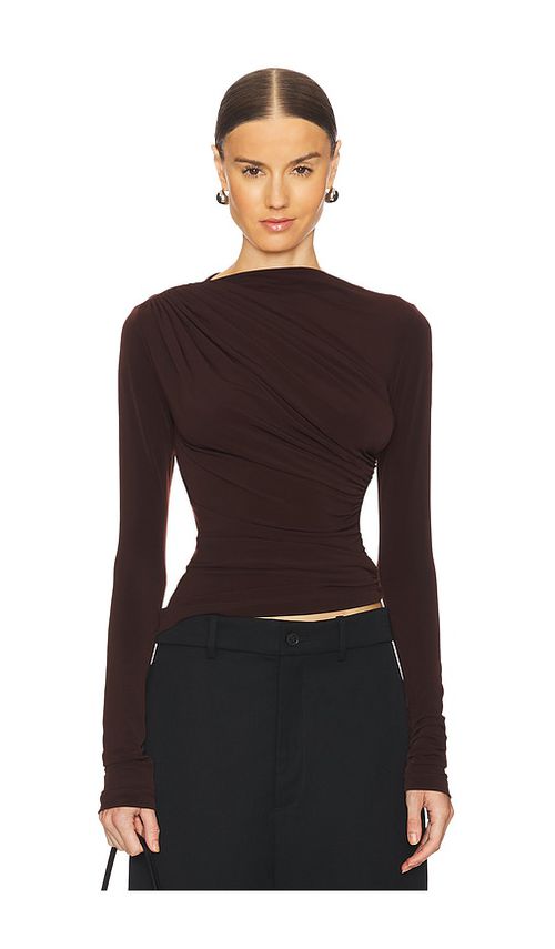 L'Academie Tullah Top in Chocolate Brown - Chocolate. L also in XS, XXS, S