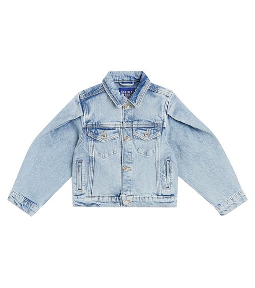 Scotch & Soda Kids Puff-sleeve denim jacket