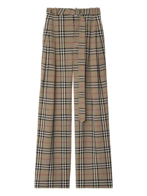 Checked belted trousers - Neutrals