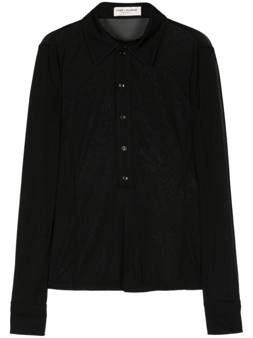 Button-up mesh shirt - Black