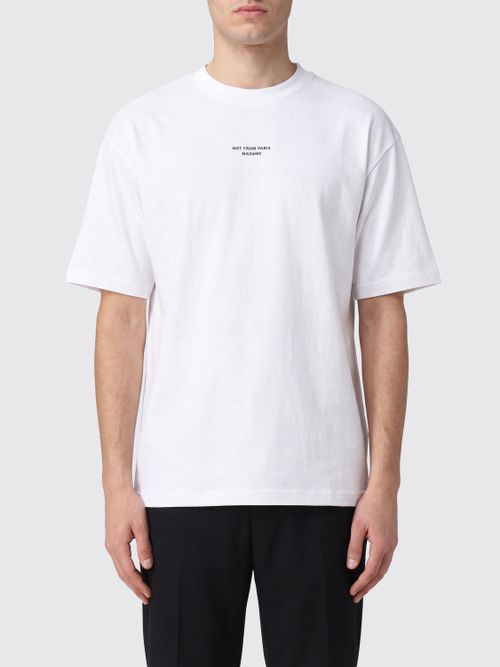 Cotton T-shirt with Contrasting Logo and Dropped Shoulders
