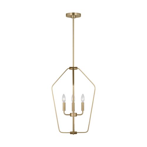 Satin Brass Chandelier from the Kennan Collection