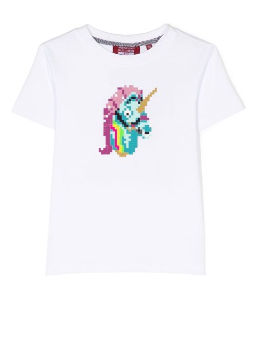 Mini Unicorn slogan-print T-shirt - White