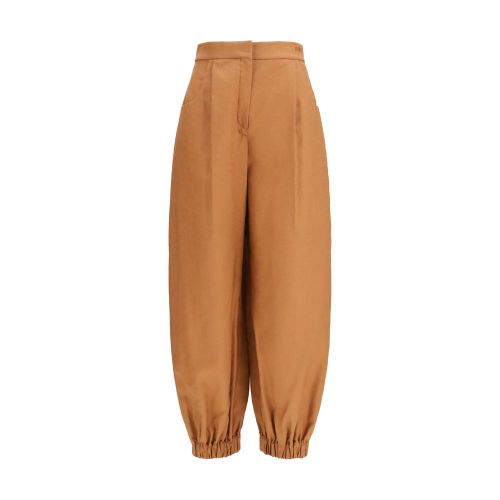 Linen Cotton Balloon Pants — Brown