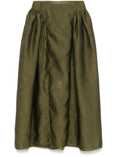 Textured midi skirt - Green