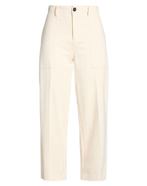 Woman Pants Cream Size 6 Cotton, Lycra