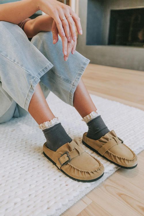 After Riding Mule In Macadamia Suede