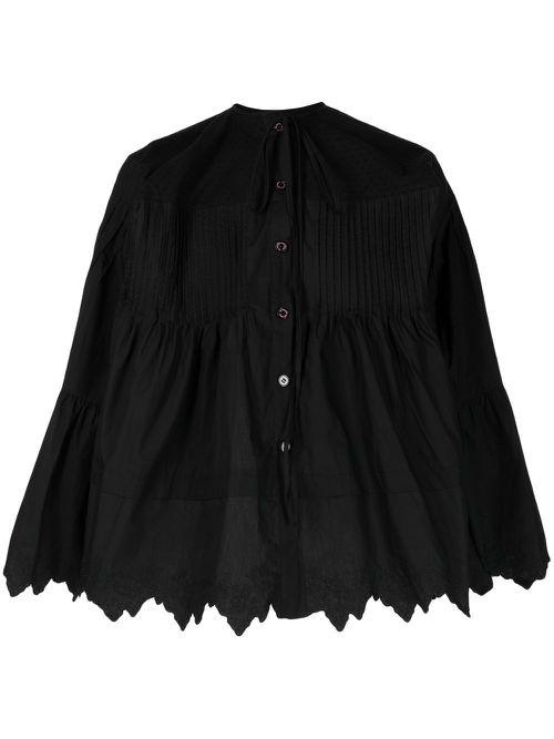Front tie-fastening detail blouse - Black