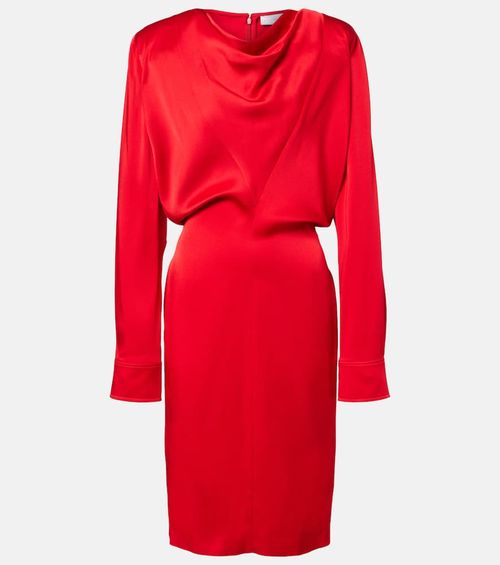 Cowl neck satin midi dress