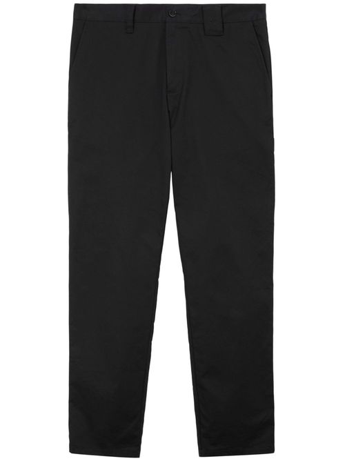 Straight-leg cotton trousers - Black