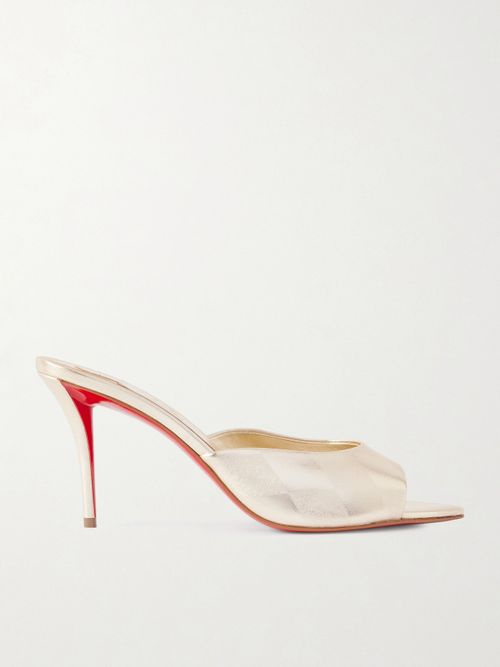 Miss Z 80 Metallic Leather Mules - Gold