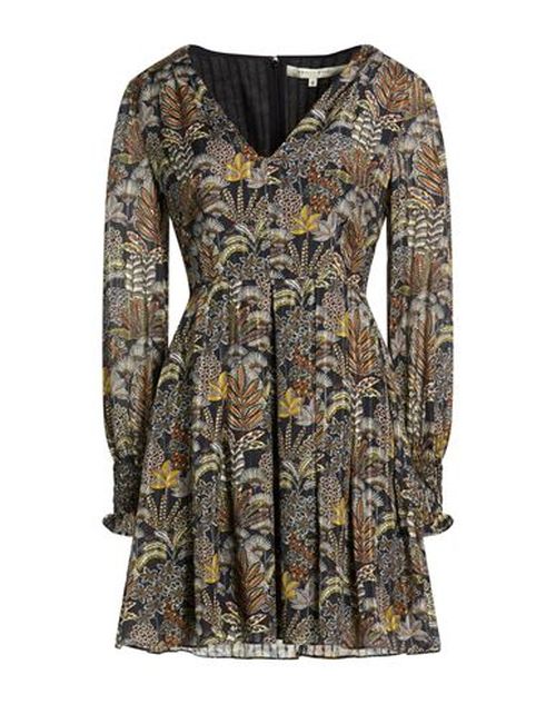 Woman Mini dress Navy Size 10 Silk, Cotton