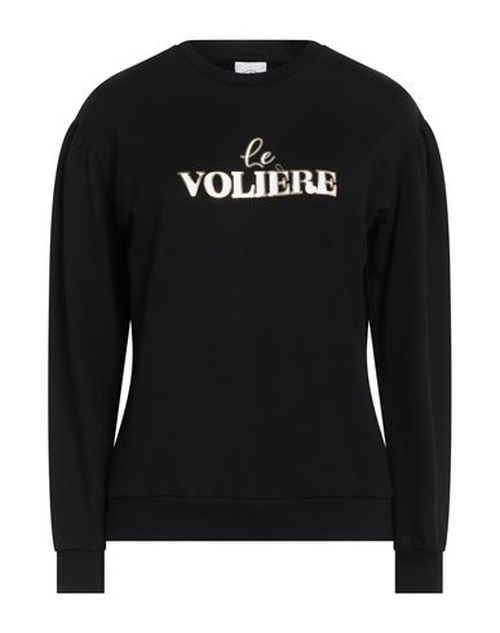 Le Volière Woman Sweatshirt Black Size XS Cotton, Elastane