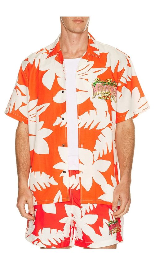 Duvin Design x Jimmy Buffett's Margaritaville Beach Club Shirt in Red. XL/1X. Also in S