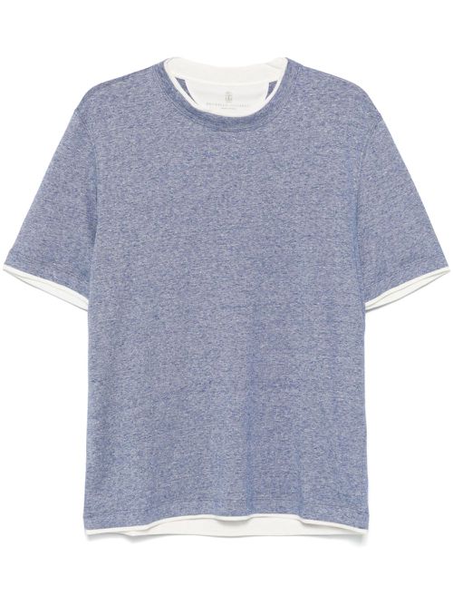 Layered-effect T-shirt - Blue