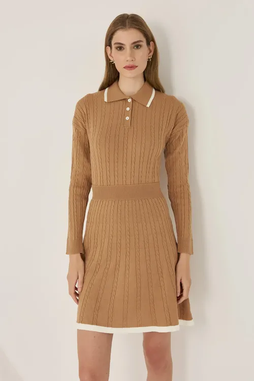 Brown Hair Braid Patterned Co-ords Women