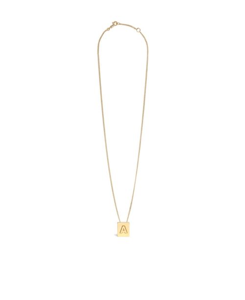 Alphabet A Necklace in Brass with Gold finish
