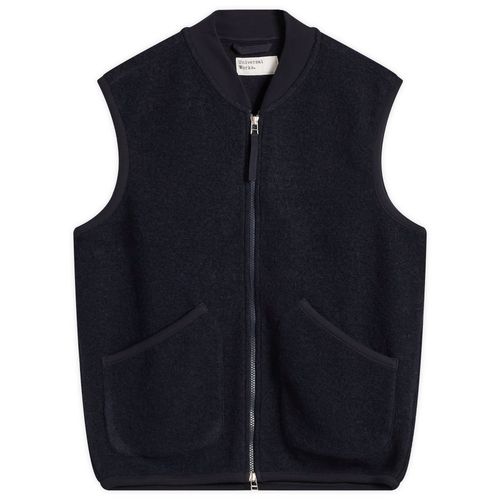 Men's Wool Fleece Zip Waistcoat Navy