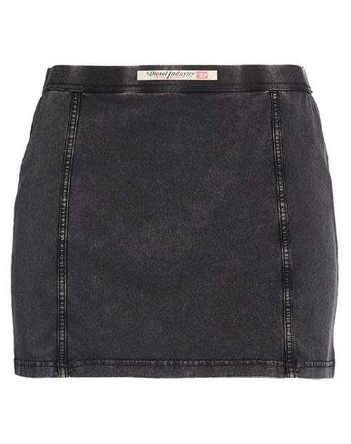 Woman Mini skirt Charcoal Size M Cotton, Elastane