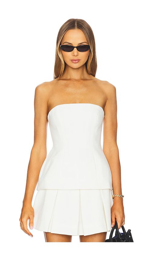 Bardot Helenia Longline Strapless Top in White. Größe 4. Also in 10, 12, 2