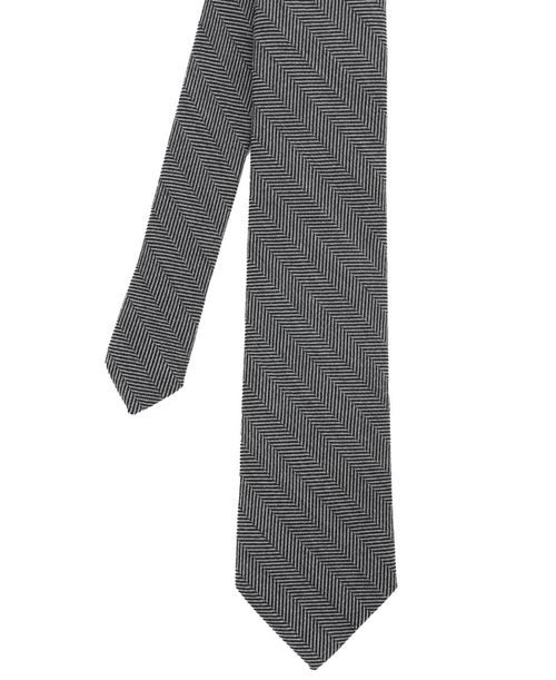 Men's Textured Silk Tie - Charcoal Black