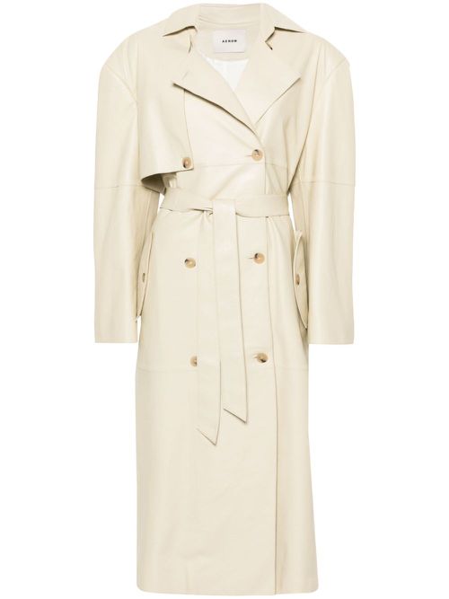 Peggy leather trench coat - Neutrals