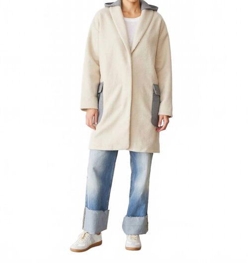 Sherpa Hooded Jacket In Bone
