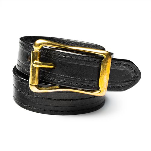 1" Triple Stitch Belt Black w/Black Stitch