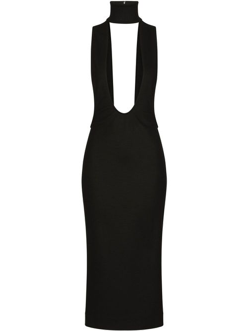 Cut-out detailed midi dress - Black