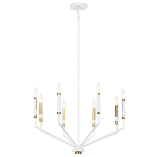White Eight Light Chandelier from the Armand Collection